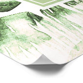 エレガントなホワイトとグリーンのトロピカルリーフ ウェディングバナー ポスター (角)