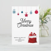 エレガントなホワイトとレッド | メリークリスマス シーズンカード (スタンド正面)