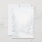 エレガントなホワイトのウィンターピン ブライダルシャワー サンキューカード (裏面)