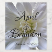 エレガントなホワイトの菊の花束 ワインラベル (シングルラベル)