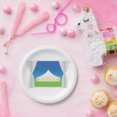 エレガントなホワイトイベントテントとカーテン ペーパープレート (パーティー)