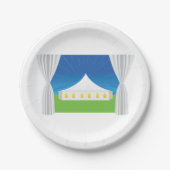 エレガントなホワイトイベントテントとカーテン ペーパープレート (正面)