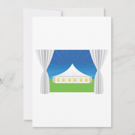 エレガントなホワイトイベントテントとカーテン 招待状 (正面)