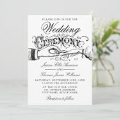 エレガントなホワイトウェディングセレモニー招待状 招待状 (スタンド正面)