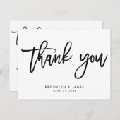 エレガントなホワイトウェディング サンクススクリプト ポストカード (正面/裏面)