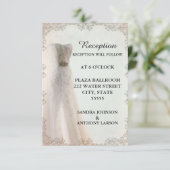 エレガントなホワイトウェディング 受付カード, ウェディングドレス 招待状 (スタンド正面)