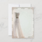 エレガントなホワイトウェディング 受付カード, ウェディングドレス 招待状 (裏面)