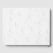 エレガントなホワイトエンボス加工のチェリーゲストブック ゲストブック (裏面)