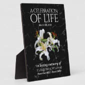 エレガントなホワイトオリエンタルユリ 生命の祝い フォトプラーク (側面)