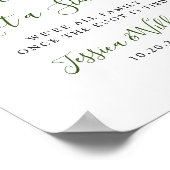 エレガントなホワイトオーキッド ボホウェディング セレモニー 席案内 ポスター (角)