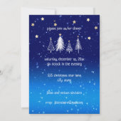 エレガントなホワイトクリスマスツリー ゴールドスター ディナー 招待状 (裏面)