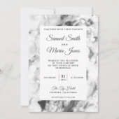 エレガントなホワイトグレイマーブル結婚式招待状 招待状 (正面)