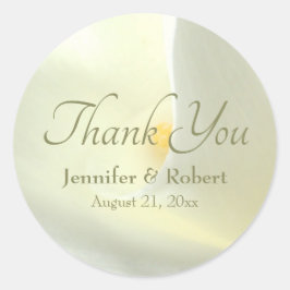 エレガントなホワイトコーラリリー感謝ステッカー ラウンドシール