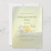 エレガントなホワイトコーラルユリのエンゲージメント招待状 招待状 (正面)