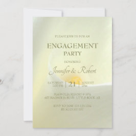 エレガントなホワイトコーラルリリーのエンゲージメント招待状 招待状