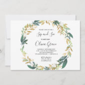 エレガントなホワイトゴールドのお茶会 招待状 (正面)