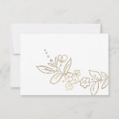 エレガントなホワイトゴールドのシンプルな花のブライズメイド 招待状 (裏面)