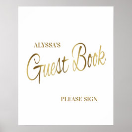 エレガントなホワイトゴールドのベビーシャワー ゲストブック