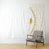 エレガントなホワイトゴールドの卒業式 タペストリー (インサイチュ(横))