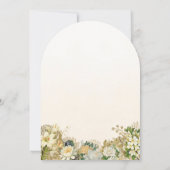 エレガントなホワイトゴールドの花のアーチのウェディング 招待状 (裏面)