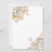 エレガントなホワイトゴールドの花の水彩ウェディング 招待状 (裏面)