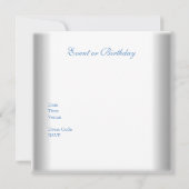 エレガントなホワイトシルバーオーバーレイブルージュエル 招待状 (裏面)