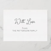 エレガントなホワイトシルバー 写真入りクリスマスカード 箔シーズンカード (裏面)