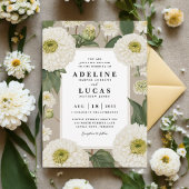 エレガントなホワイトジンジャの花のオフホワイトの花のウェディング 招待状