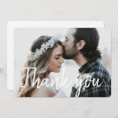 エレガントなホワイトスクリプトフォント写真 サンキューカード (正面/裏面)