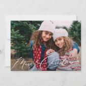 エレガントなホワイトスクリプト クリスマス フォト (正面)