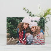 エレガントなホワイトスクリプト クリスマス フォト (スタンド正面)