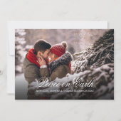 エレガントなホワイトスクリプト 平和な地球 グラデーションフォト シーズンカード (正面)