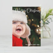 エレガントなホワイトタイポグラフィーのクリスマス写真 シーズンカード (スタンド正面)