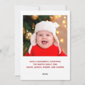 エレガントなホワイトタイポグラフィーのクリスマス写真 シーズンカード (裏面)