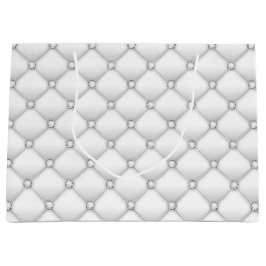 エレガントなホワイトダイヤモンド ラージペーパーバッグ