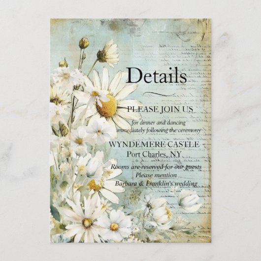 エレガントなホワイトデイジー エンクロージャーカード (正面)