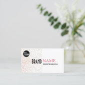 エレガントなホワイトパステルパープルグリッタースター追加ロゴ 名刺 (スタンド正面)