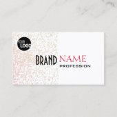 エレガントなホワイトパステルパープルグリッタースター追加ロゴ 名刺 (正面)