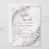 エレガントなホワイトパールのブライダルブランチ 招待状 (正面)