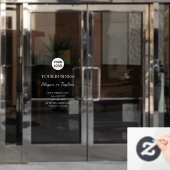 エレガントなホワイトビジネス|会社名とロゴのカスタマイズ ウィンドウサイン (オフィスドア)