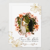 エレガントなホワイトフォトコラージュ結婚式招待状 招待状 (正面/裏面)