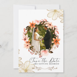 エレガントなホワイトフォトコラージュ結婚式招待状 招待状