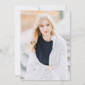 エレガントなホワイトフラワーガーデン卒業パーティー 招待状 (裏面)