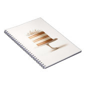 エレガントなホワイトフラワーケーキ ウェディングゲストブック ノートブック (右側)