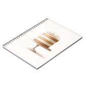 エレガントなホワイトフラワーケーキ ウェディングゲストブック ノートブック (左側)