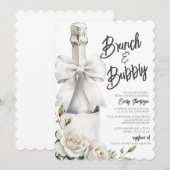 エレガントなホワイトフラワーブランチとバブルリー (正面/裏面)