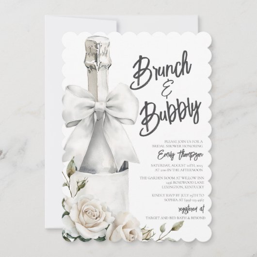 エレガントなホワイトフラワーブランチとバブルリー (正面)