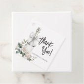 エレガントなホワイトフラワーブランチとバブル フェイバータグ (インサイチュ)