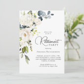 エレガントなホワイトフラワーリタイアメントパーティー 招待状 (スタンド正面)
