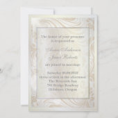 エレガントなホワイトベージュの渦巻き結婚式招待状 招待状 (裏面)